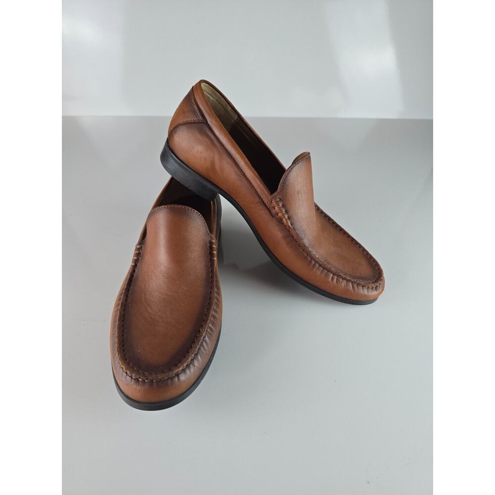 Johnston Murphy Hawkins Mens Loafer 11.5 M Brown Sheepskin Leather Shoes 20-4470